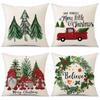 45cm Merry Christmas Cushion Cover Pillowcase 2025 Christmas Decorations for Home Ornament Happy New Year Christmas Decor 2026
