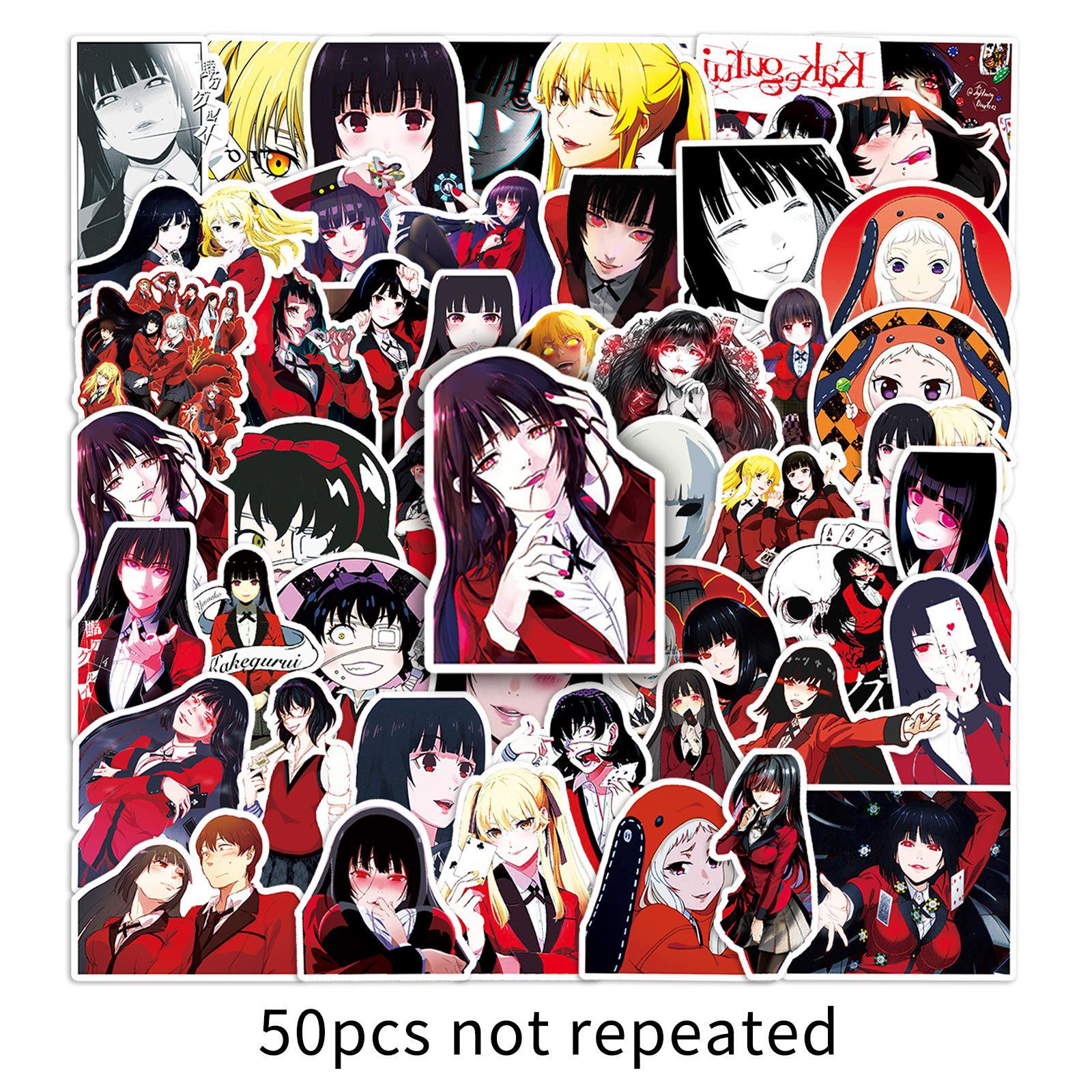 Kakegurui Anime Stickers: 50 Sheets of Japanese Manga Characters for Journals, Notebooks, Suitcases.