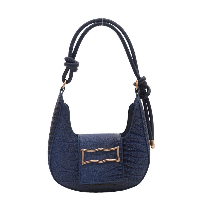 

Korean version retro one-shoulder underarm bag summer 2024 new trendy fashion one-shoulder messenger bag women s crescent bag синій