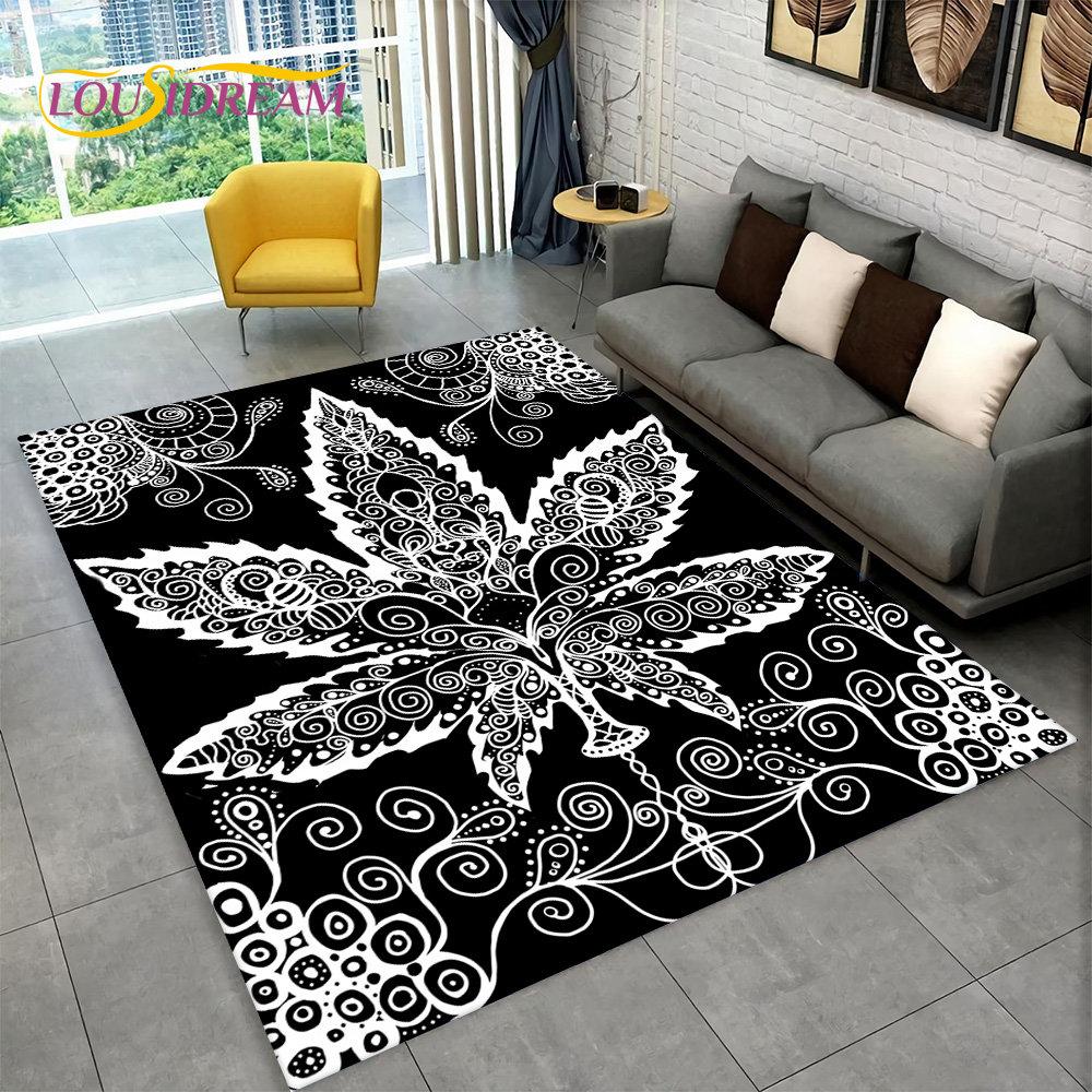 Bob Marley Reggae Music Maple Leaf Jamaican Area Rug,Carpet Rug for Living Room Bedroom Sofa Doormat Decor,Non-slip Floor Mat