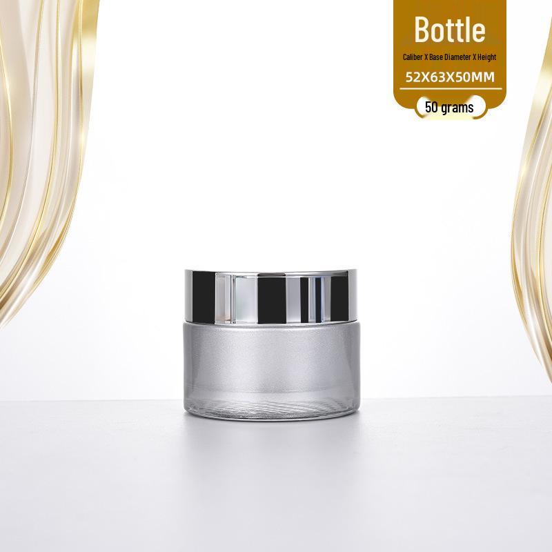 Travel-Size Gradient Silver-Gray Cosmetic Bottles Set