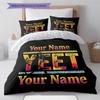 Ink Motto Custom Name Pattern Bedding Quilt Set Quilt Cover Pillowcase Home Birthday Gift(1 * duvet cover + 2 * pillowcase, without core)