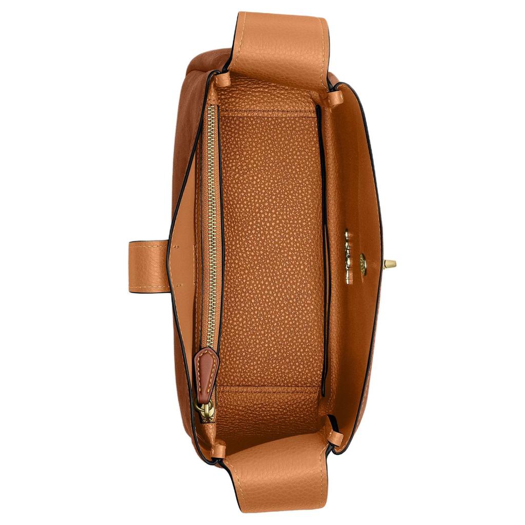 Coach Hadley 25 Borsa a Tracolla con Logo Dorato in Pelle Scamosciata Media da Donna Giallo-ocra CCG43-IMXAF