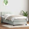VidaXL Slatted Bed Base and Mattress Light Grey 80x220 Cm Velvet 3316233
