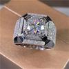 Bague Mignonne pour Femme avec Pierre Zircon Blanc Couleur Argent Vintage Mariage Pour Femmes