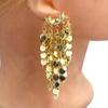 Silver Long Tassel Dangle Earrings Bling Bling Gold Earrings Exquisite Metal Sequin Earrings  Women