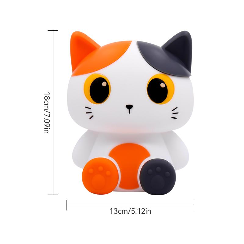 Dreifarbige Katzen-Nachtlampe, Wiederaufladbare Nachttischlampe, Berührungssteuerung mit Dimmfunktion, Timer, Ideal für die Heimdekoration, Perfekte Geschenkauswahl