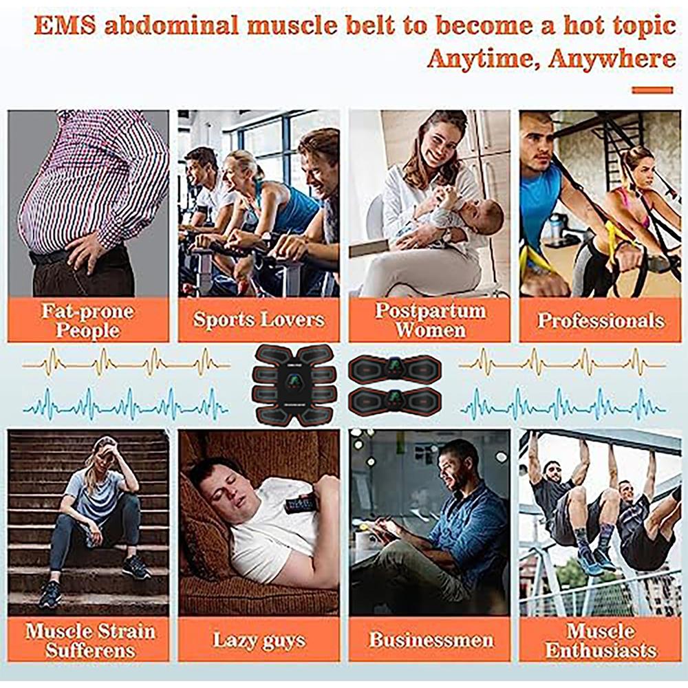 New Display Screen Abdominal Muscle Patch Fitness Equipment EMS Home Muscle Exercise Training Abdominal Fitness Device
