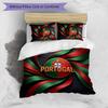 Set Biancheria da Letto Stampata Calcio Portogallo 3 Pezzi Set Copriletto Traspirante Accogliente come Regalo per la Casa Nuova o per le Feste