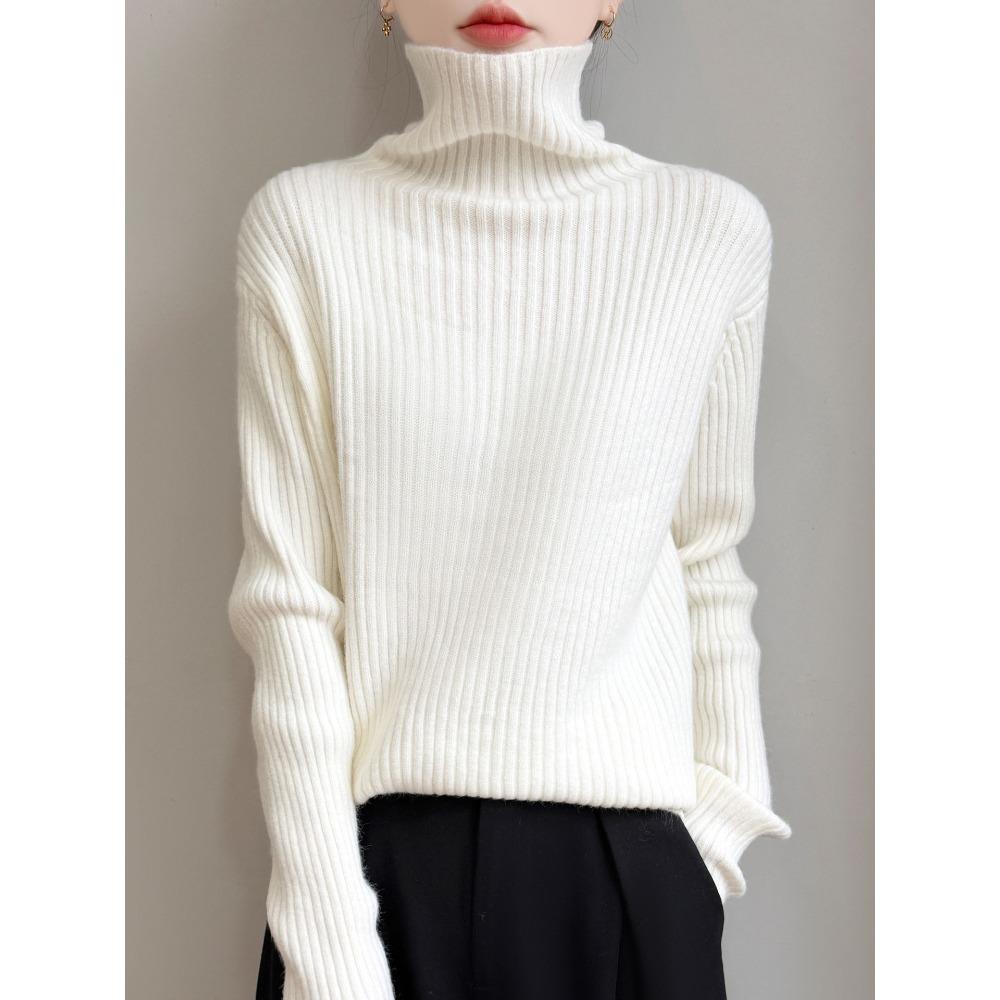Verdickter Rollkragen Strickpullover, Damenpullover mit hohem Kragen, Neues warmes Pullover-Top