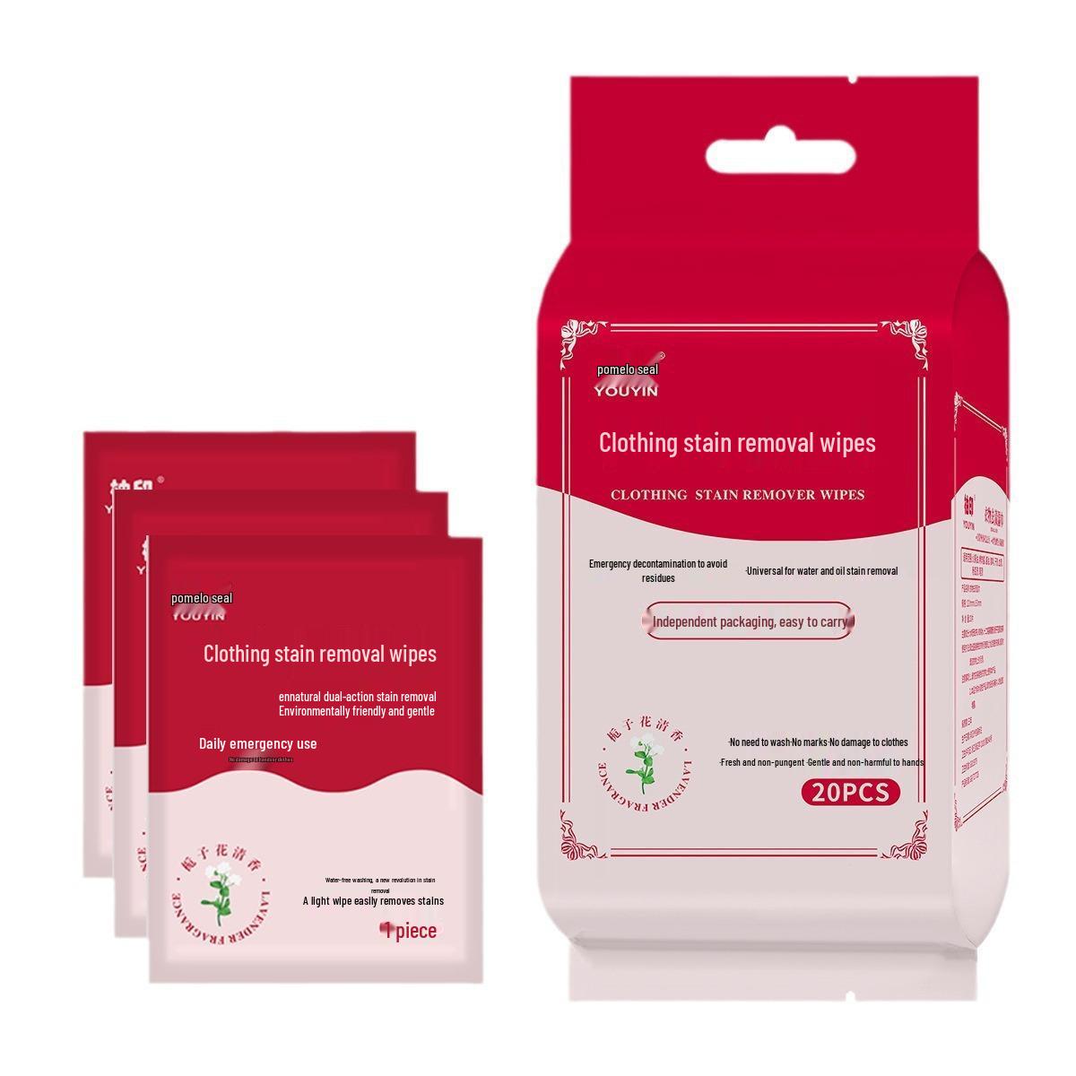 

Portable No-Rinse Stain Removal Wet Wipes for Clothes, White Shoes & Down Jackets