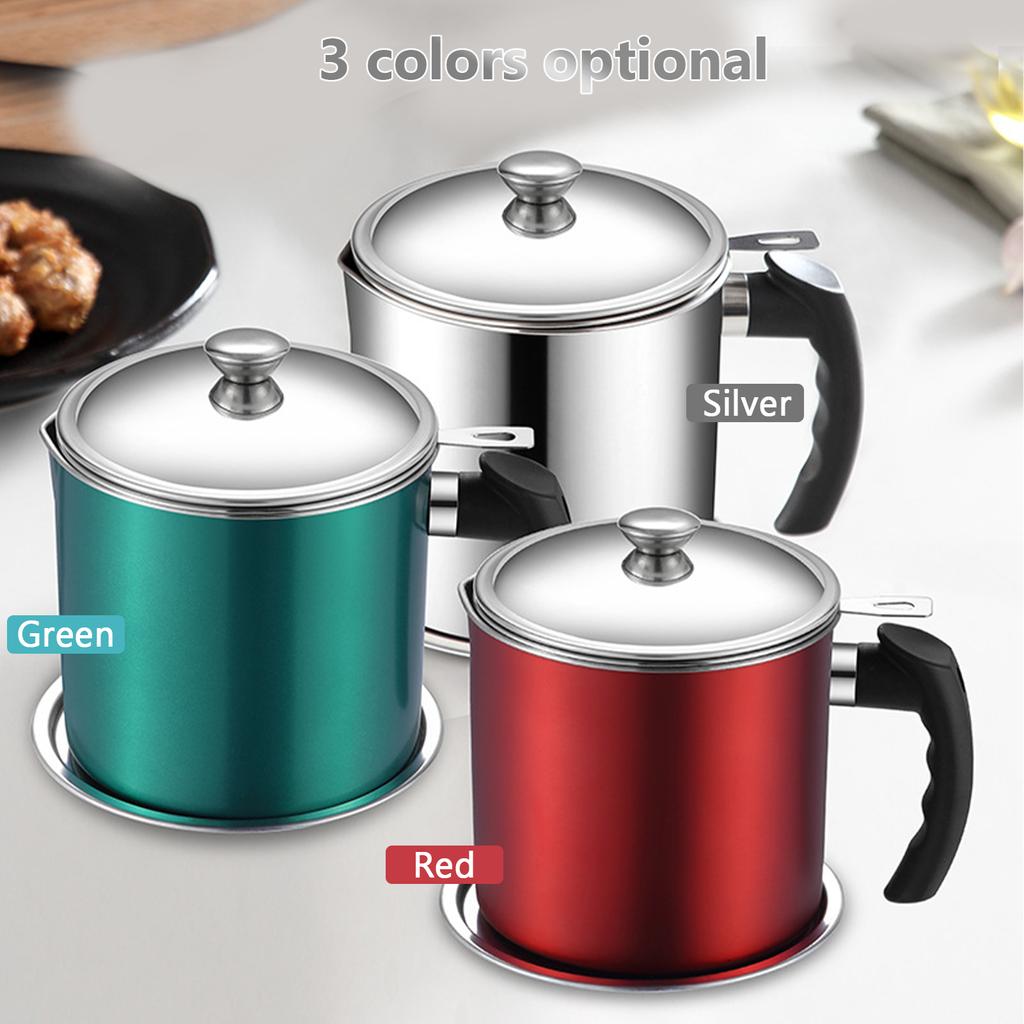 Oil Strainer Pot Stainless Steel Bacon Grease Can Oil Storage Can Container with Fine Mesh for Storing Frying Oil and