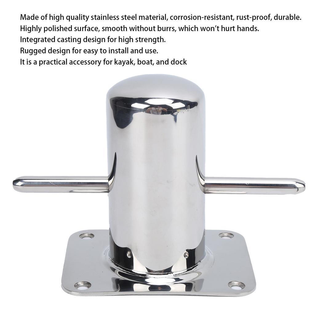316 Stainless Steel Single Mooring Bitt Heavy Duty   Bollard Cleat Marine Hardware Accessories