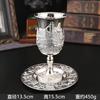 Elegant Zinc Alloy Shot Glass Set With Tray Vintage Style Whiskey Cup Home Bar Golden Finish 2-Piece Luxury