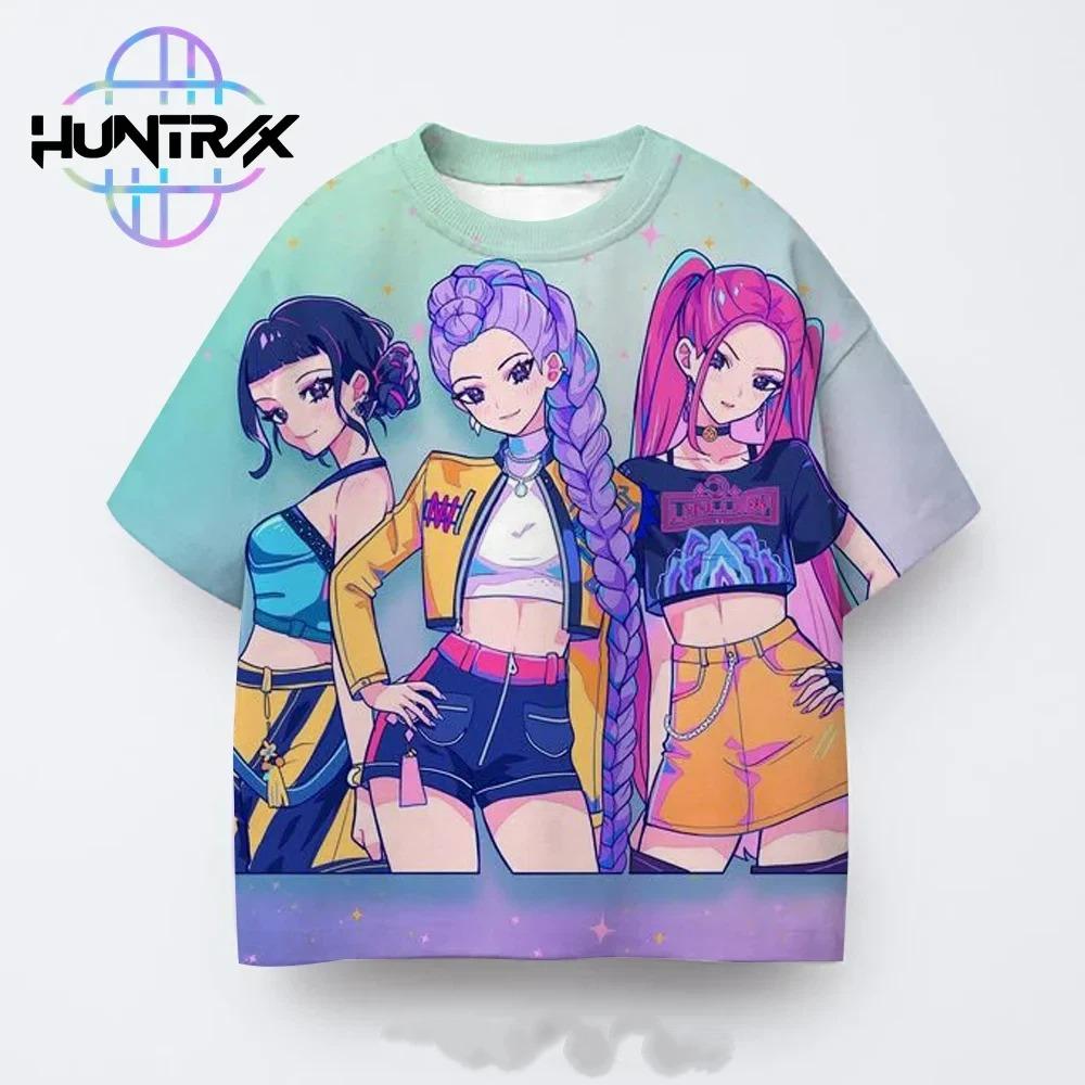 

Summer Casual Fashion Kids Kpop Demon Hunters Short Sleeve Boy Girls T-Shirt Anime Clothes Top 140