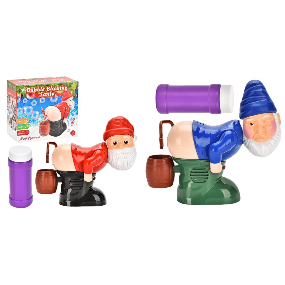 5-1pcs Christmas Funny Bubble Toy With Music Lights Santa Claus Bubble Machine Electric Santa Butt Bubble Blower Xmas Kids favor
