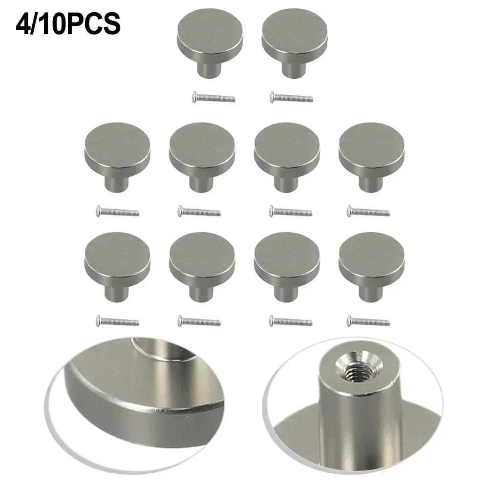 Drawer Handles Furniture Handle Hardware Round Drawer Knobs Aluminum Cabinet Pulls Hardware Silvery Kitchen Cupboard Door Knobs