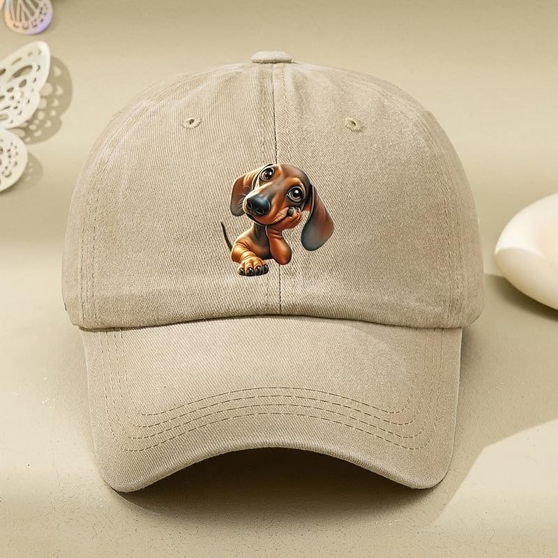 Dog printed baseball cap with fashionable and simple design suitable for daily leisure and versatile use