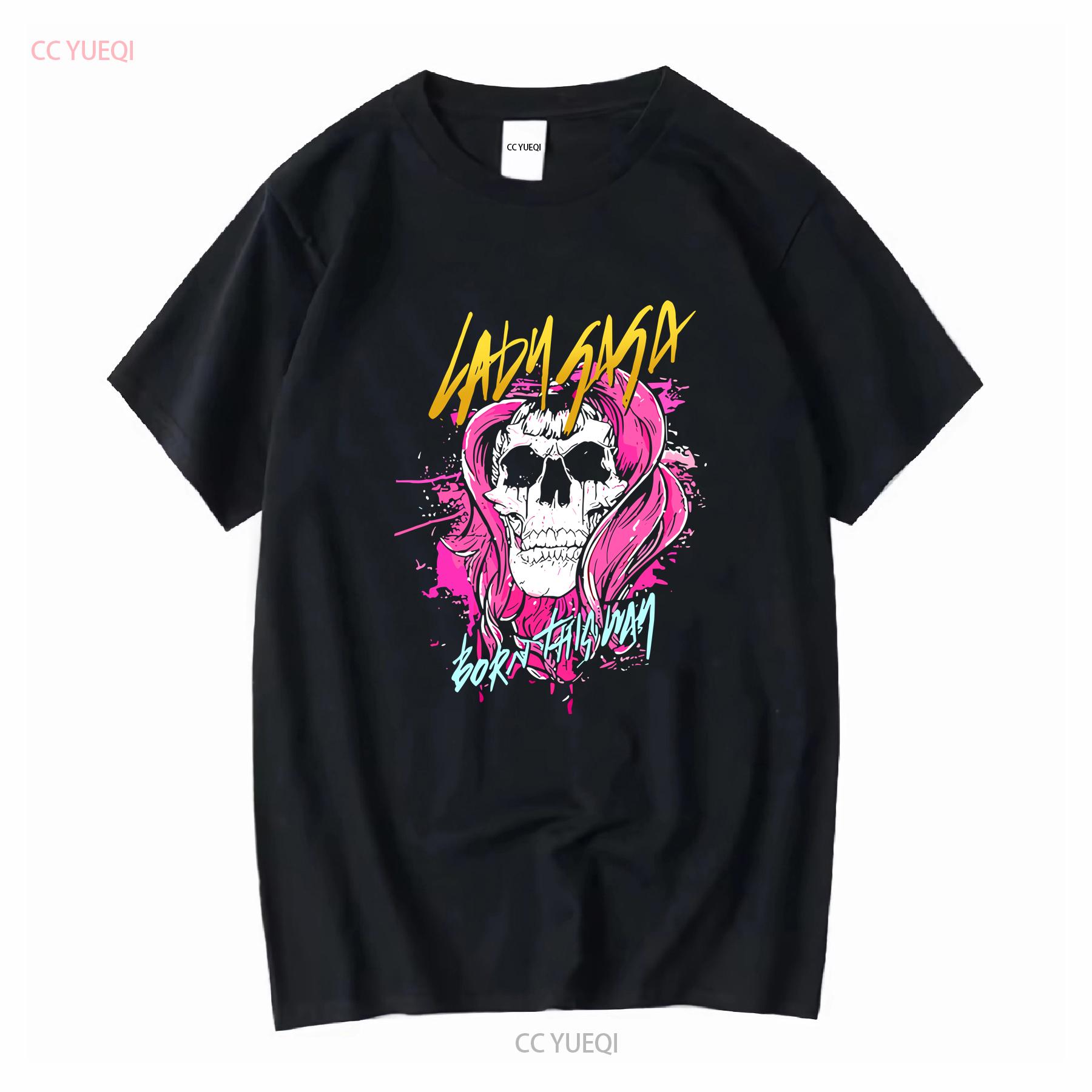 

Bruno Mars Lady Gaga Born This Way Skull T Shirt long or short sleeves vintage Washed graphic fashion Breathable Soft 4XL