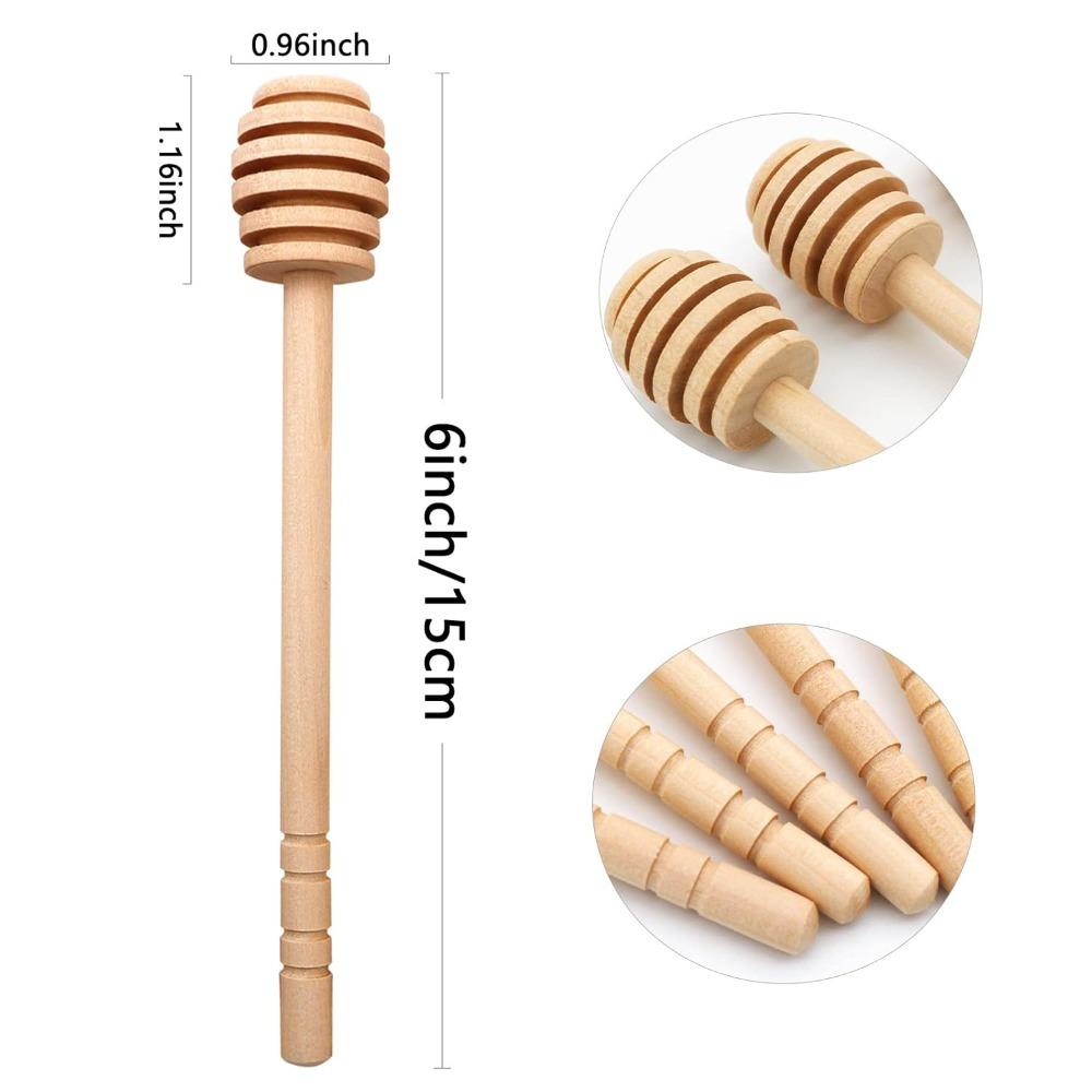 1pcs Natural Wood Honey Dipper Practical Stirring Stick for Kitchen & Jar