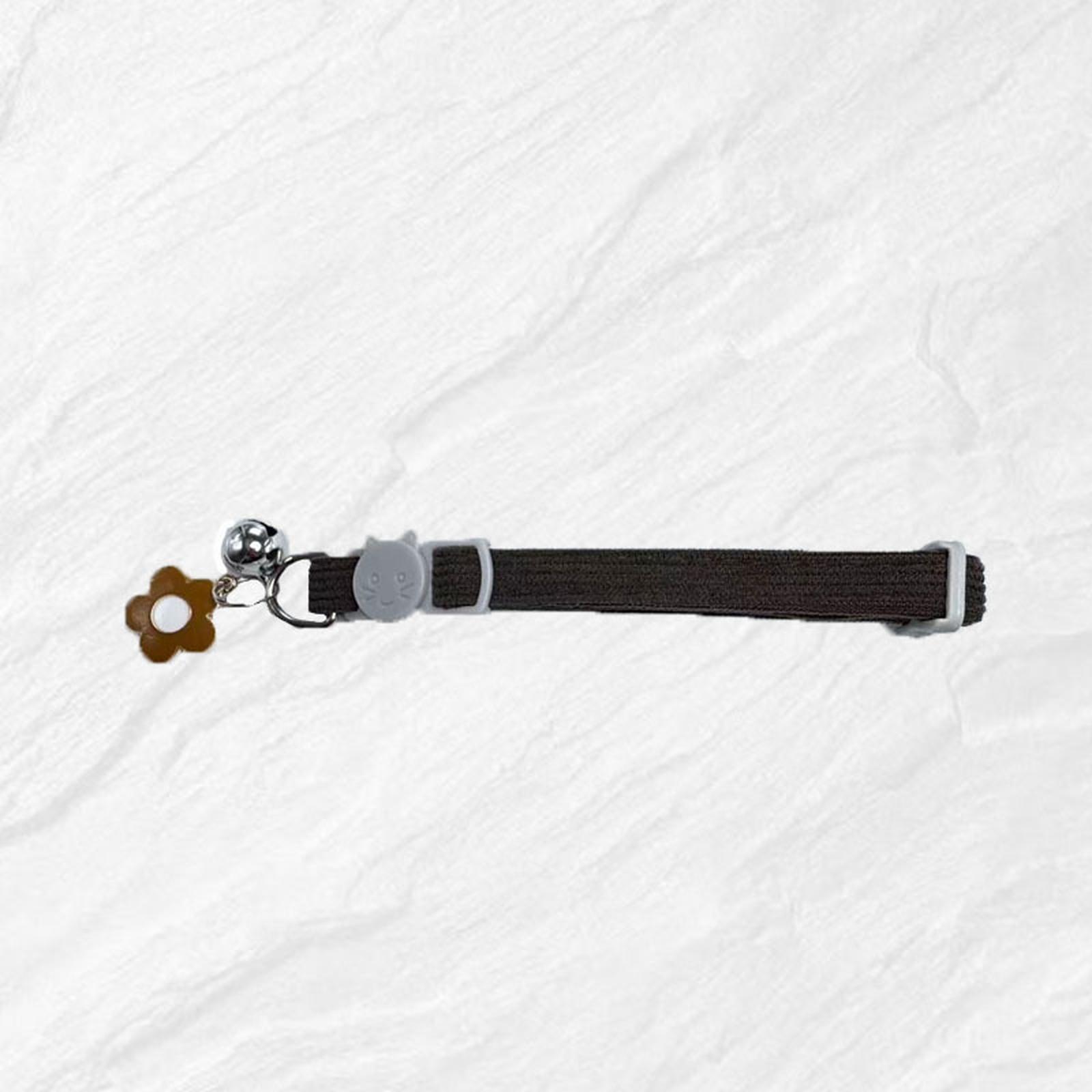 

Cute Bell Flower Pet Collar Corduroy Neck Strap with Safety Buckle for Dogs Cats кофейный