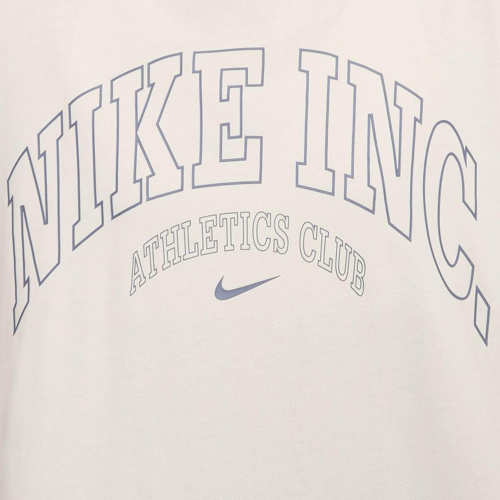 Nike Sportswear Essential Logo Print Comfortable Loose Fit Short Sleeve Drop Shoulder T-Shirt Women tops Light-Gray HJ6527-072