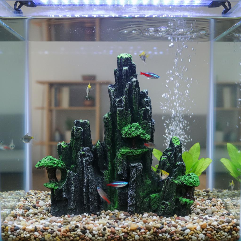 Resin Aquarium Rock Decoration Natural Stone Look Aquascape Artificial Mountain Landscape for Fish Tank Freshwater Saltwater