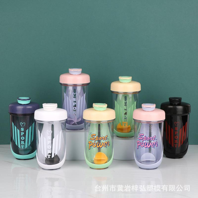 Wasserflasche 190ML Sport-Proteinpulver-Shaker für Jungen und Mädchen Milchshake-Becher mit Trageseil Messbecher tragbarer Doppelbecher Wasserbecher