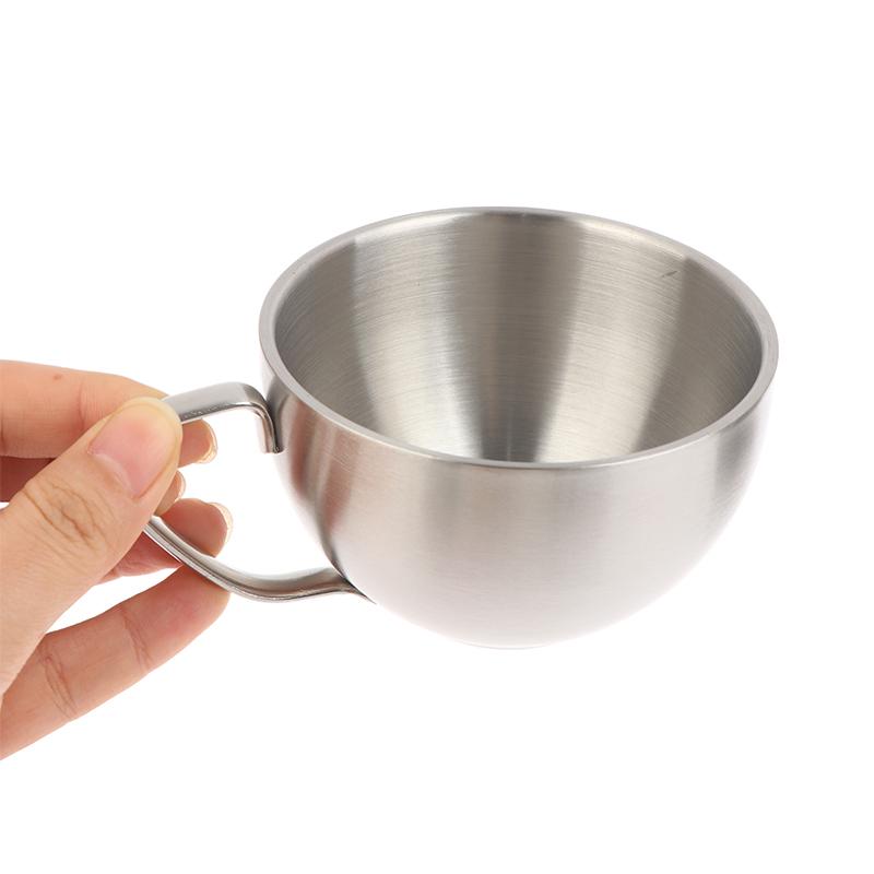 Stainless Steel Coffee Cup Mug Saucer Spoon Heat Resistant Milk Cup Saucer Spoon Kitchen Drink Water Cup Tableware