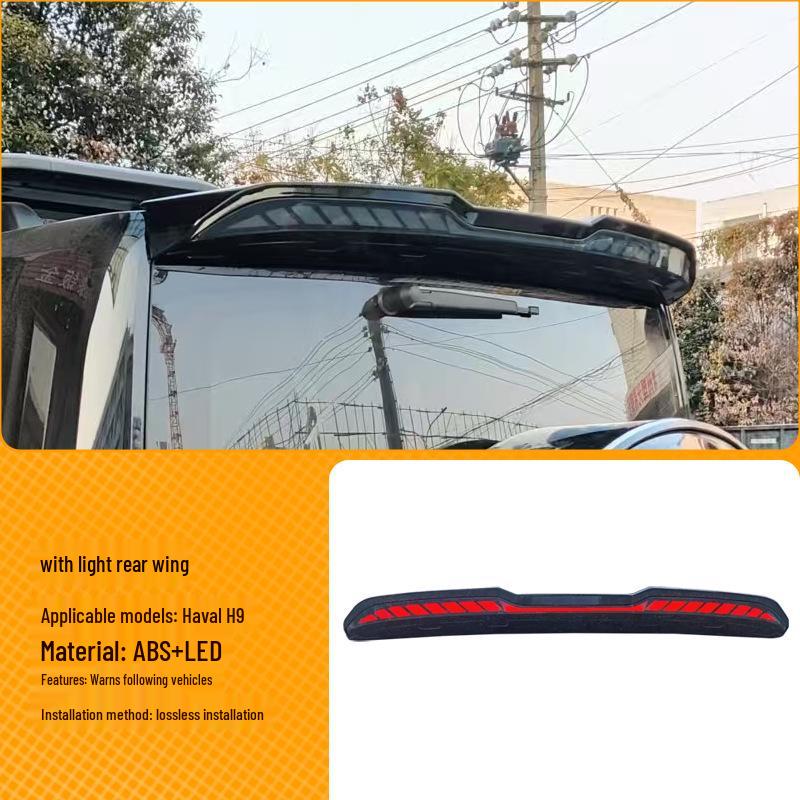 Compatible Haval H9 LED Taillight Spoiler - ABS Sport Style