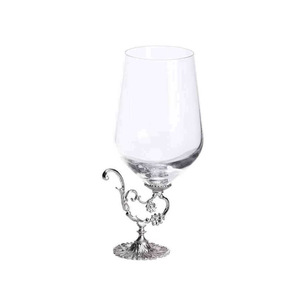 Baroque Retro Carved Metal Base Wine and Champagne Glass