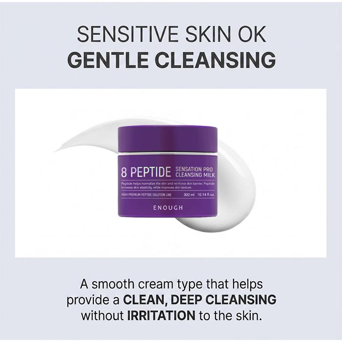 Enough 8 Peptide Cleansing Line (Water 500ml / Oil 200ml / Balm 100ml / Milk 300ml) (17 Options)