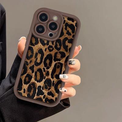 Estampa de leopardo retrô para capa de celular iPhone17ProMax 17 Apple 14 fosca 16Pro/15 premium fábrica