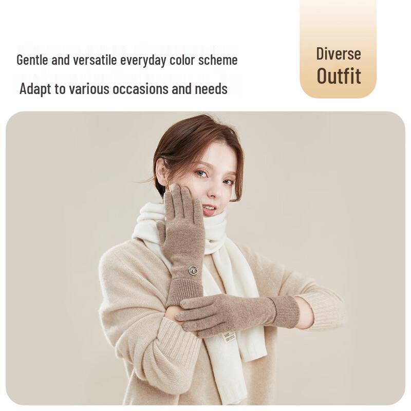 JIUMU Women's Thick Cashmere Winter Gloves