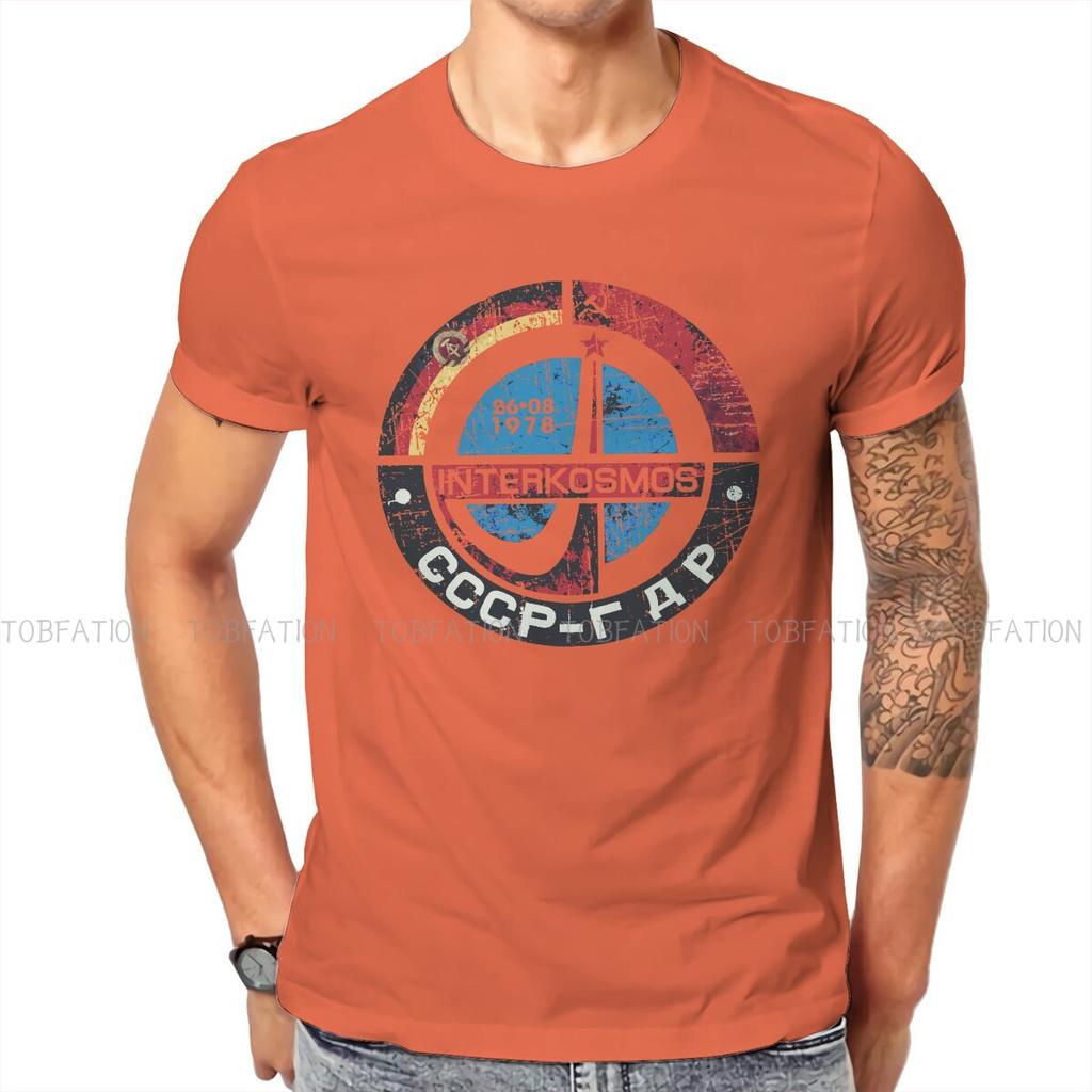 Russian Ussr Cccp Tshirt For Men Interkosmos Rda Humor Casual Sweatshirts T Shirt Novelty New Design Loose