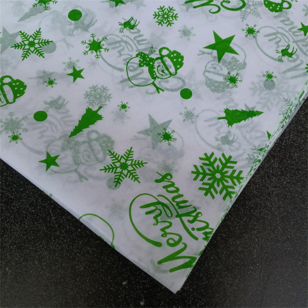 10 Sheets 50X66cm Christmas Gift Wrapping Paper Flower Bouquet Packing DIY Tissue Paper Xmas New Year Party Decoration Supplies