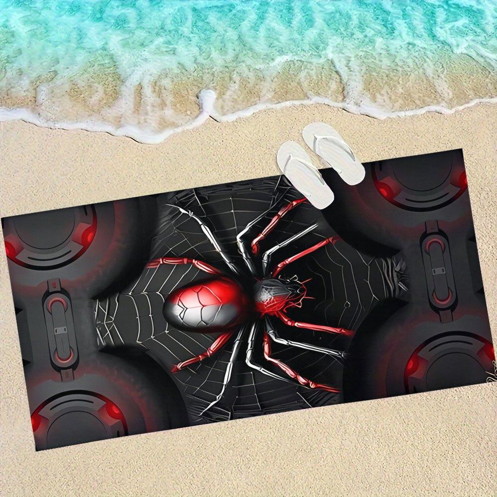 Mechanical Spider Beach Towel, Soft Microfiber Quick Dry Oversized Bath Towel, Cool Tech Summer Pool Blanket