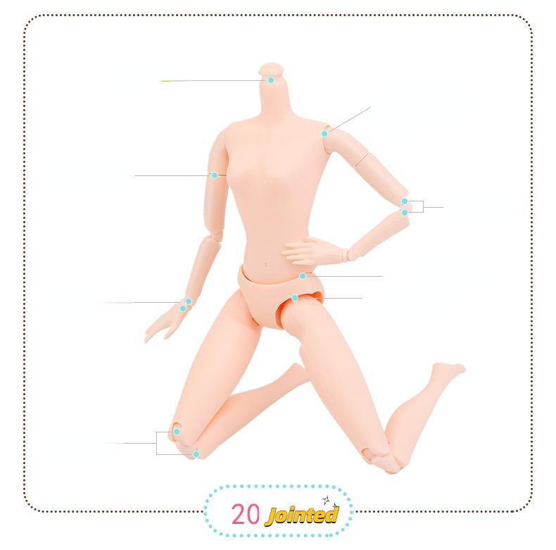 30cm 20/26Jointed Girl Doll Nude Body Parts Dolls With Hair Kids Toys 23 Jointed Girl Doll