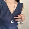 Adjustable Pu Leather Cord Necklace Irregular Bean Pendant Clavicle Chain Geometric Charm Jewelry Unisex Accessories Gift