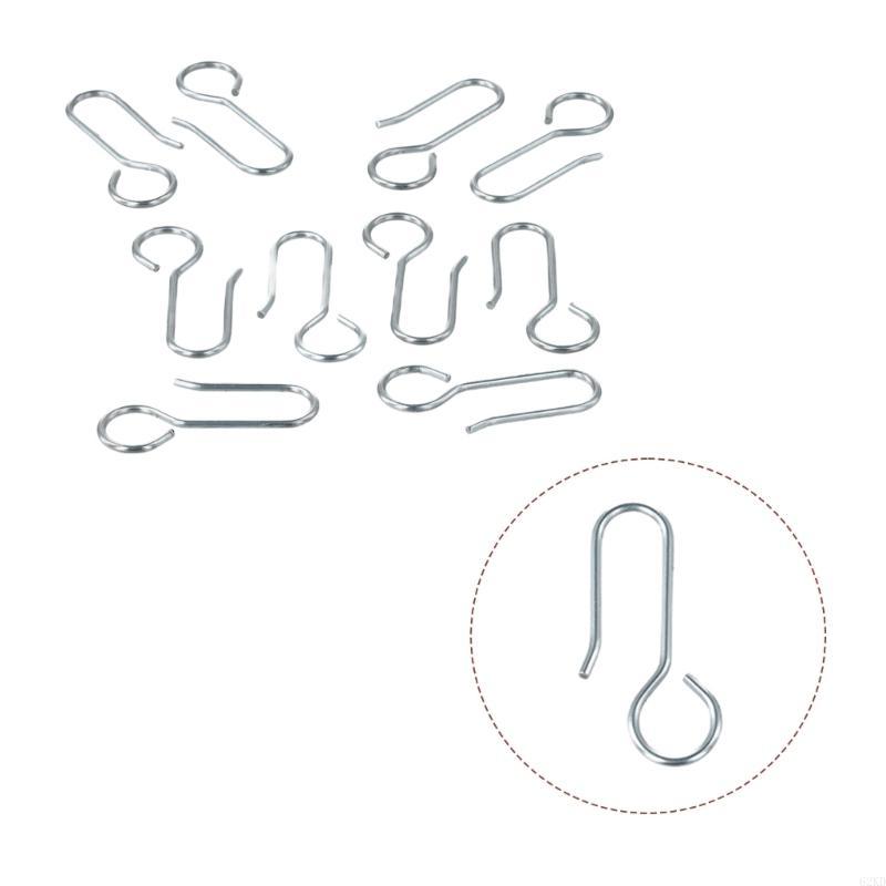 62KD Lightweight Metal S Hooks for Curtain Mounting Convenient Hooks for Curtain Hangings Track Drapery Hook Pin Hangers