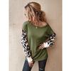 Women S Casual Leopard Patchwork Knit Pullover Sweater