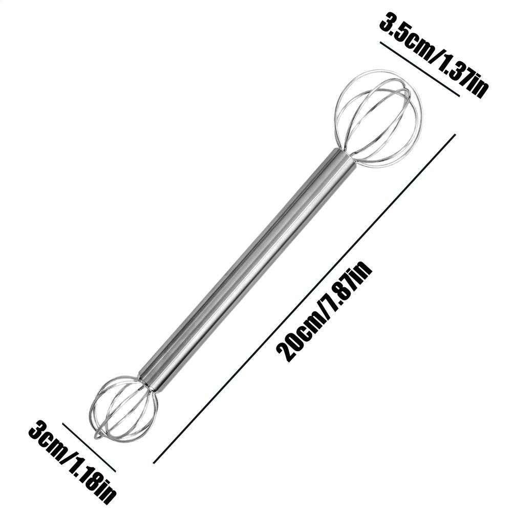 Miso Stirring Stick 304 Stainless Steel Double-head Whisk Manual Cream Sender Stirring Spoon Food Grade Blender Kitchen Tool
