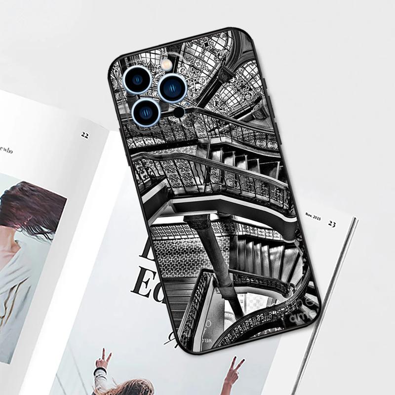 Escher Treppen Hülle Für iPhone 14 13 12 11 15 16 Pro Max Plus XS Max X XR 7 8 Plus 13 12 Mini Handyhülle