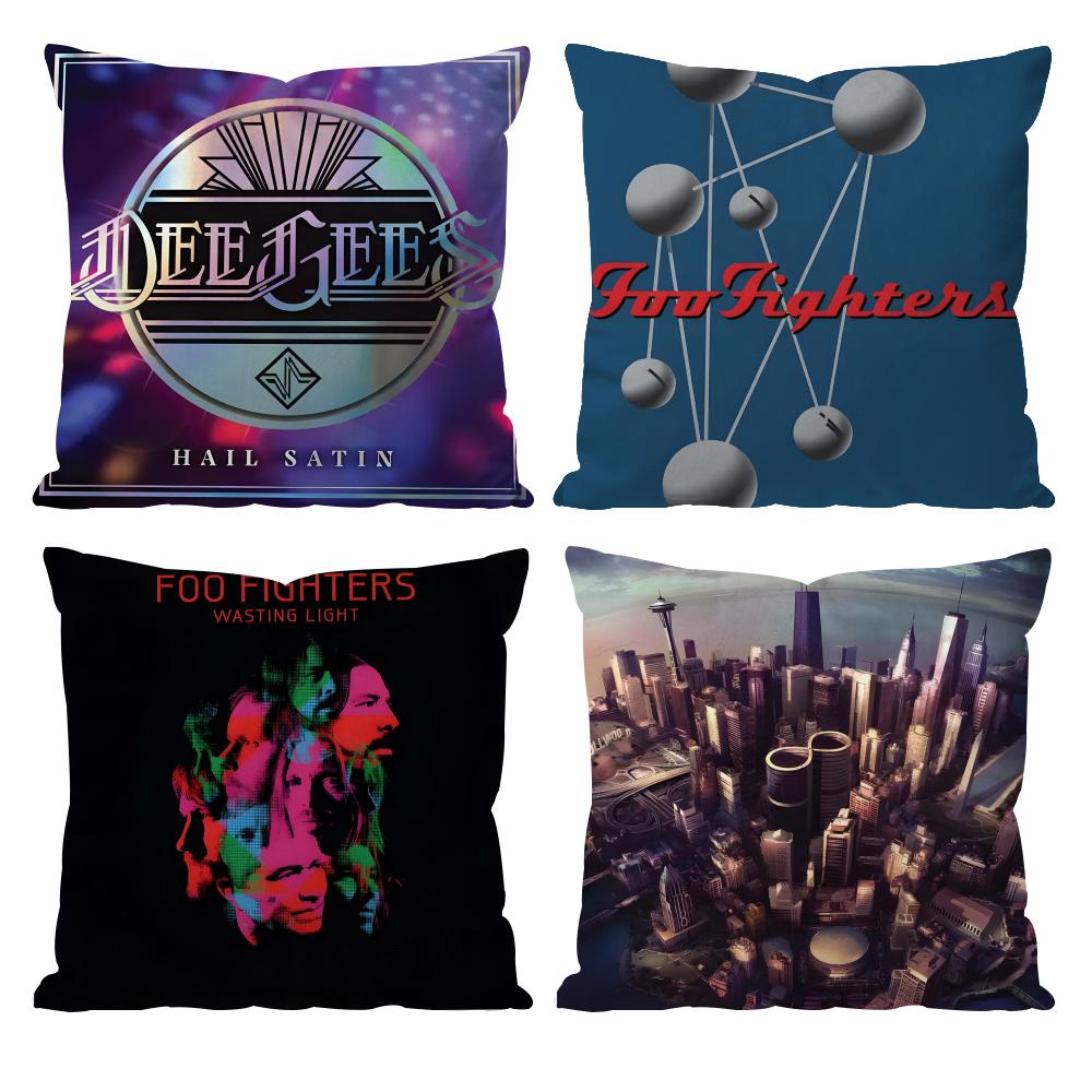 F-Foo F-Fighters Classic Band Cushion Cover Pattern Printed Pillowcase for Living Room Sofa Cushion Cover & Bedroom Decor