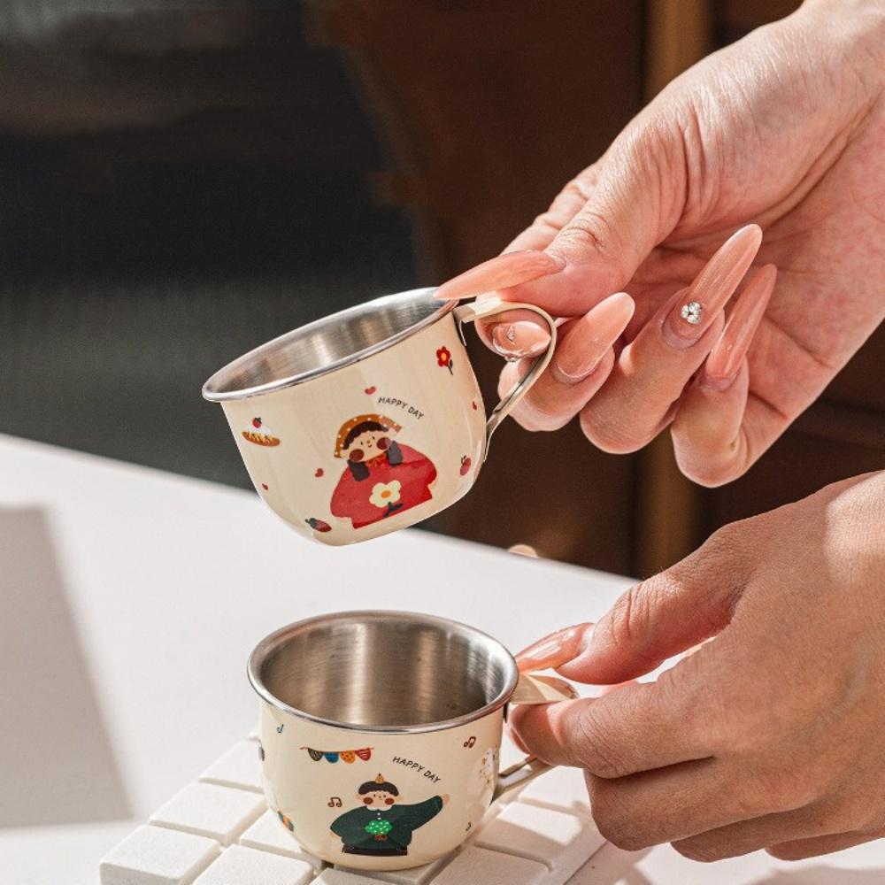 70ML Stainless Steel Espresso Cup with Handle  Double Wall Insulated Cups Demitasse Cups Coffee Cup