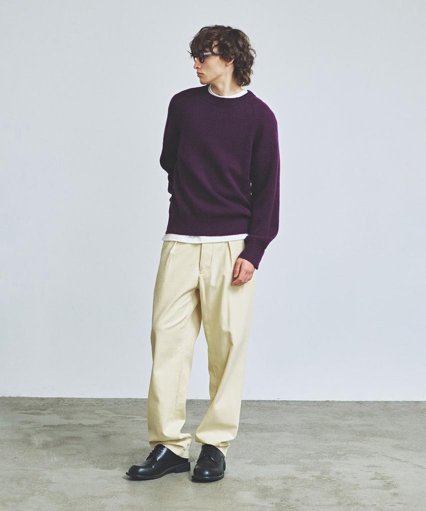KNITTED Shaggy Dog 100% Wool Round Knit Purple