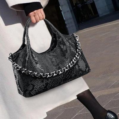 Damen Schlangenleder Tragetasche: Trendige Umhänge- und Crossbody-Handtasche mit großem Fassungsvermögen - Vielseitige, modische Pendlertasche