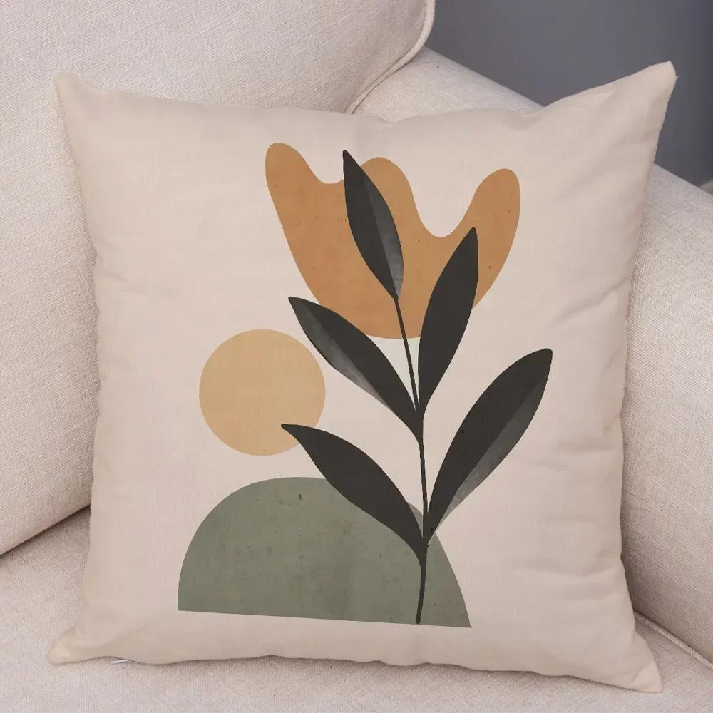 Nordic Style Plant Tree Cushion Cover Decor Geometric Abstract Modern Art Pillow Case for Sofa Home Super Soft Plush Pillowcase