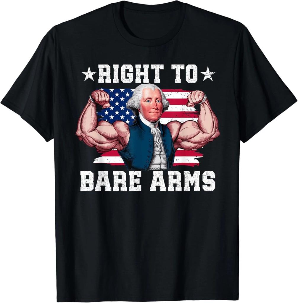 Right To Bare Arms Us Flag 4th Of July Funny Gym Workout Gift Unisex T-Shirt
