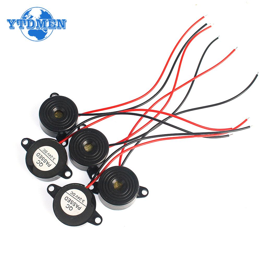 5PCS High Decibel Buzzer SFM-20B DC 3-24V Continuous Sound Buzzer 2312 Active Piezo Buzzers, for Arduino Car